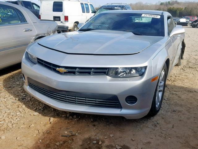 2G1FA1E36E9175844 - 2014 CHEVROLET CAMARO LS SILVER photo 2