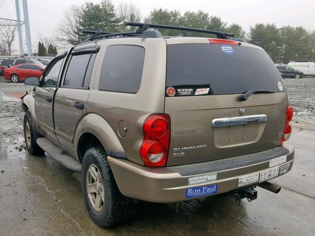 1D4HB48D64F142290 - 2004 DODGE DURANGO SL BROWN photo 3