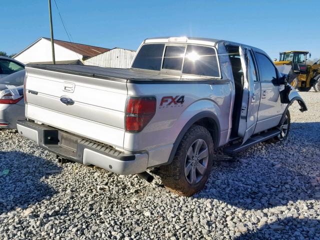 1FTFW1ET0DKF82838 - 2013 FORD F150 SUPER SILVER photo 4