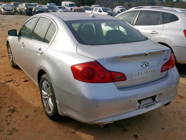 JN1CV6AR0AM461775 - 2010 INFINITI G37 SILVER photo 3