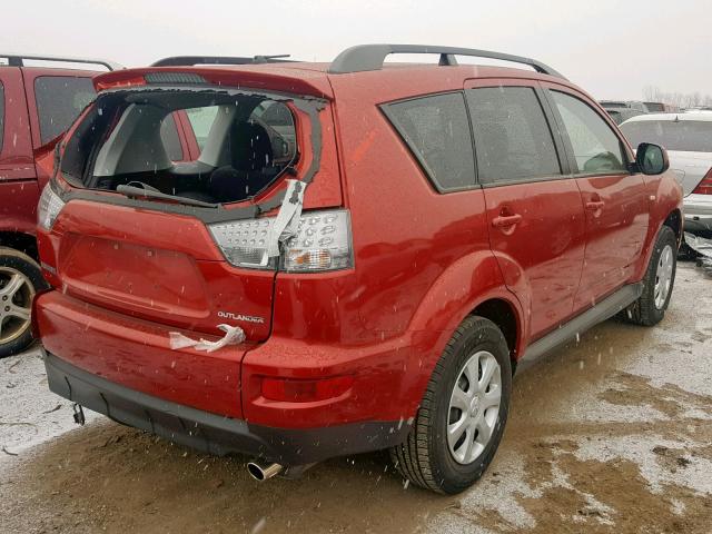 JA4AS2AW4CU032177 - 2012 MITSUBISHI OUTLANDER RED photo 4