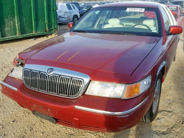 2MEFM74W6XX702744 - 1999 MERCURY GRAND MARQ RED photo 2