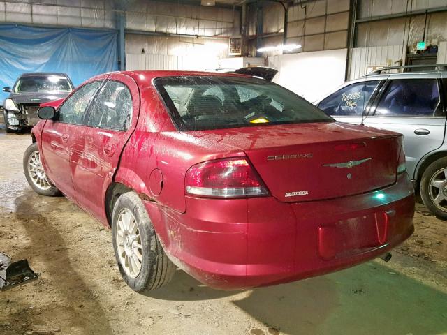 1C3EL46X74N409165 - 2004 CHRYSLER SEBRING LX MAROON photo 3