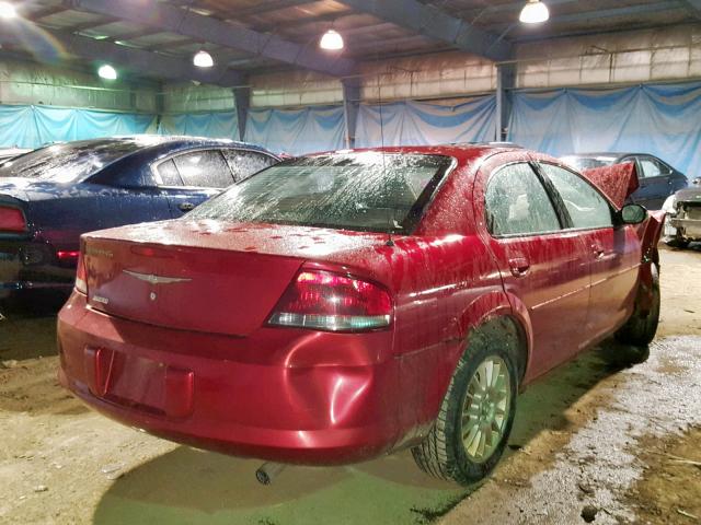 1C3EL46X74N409165 - 2004 CHRYSLER SEBRING LX MAROON photo 4