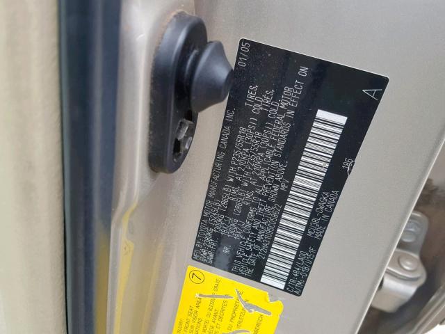 2T2HA31U95C058622 - 2005 LEXUS RX 330 GOLD photo 10