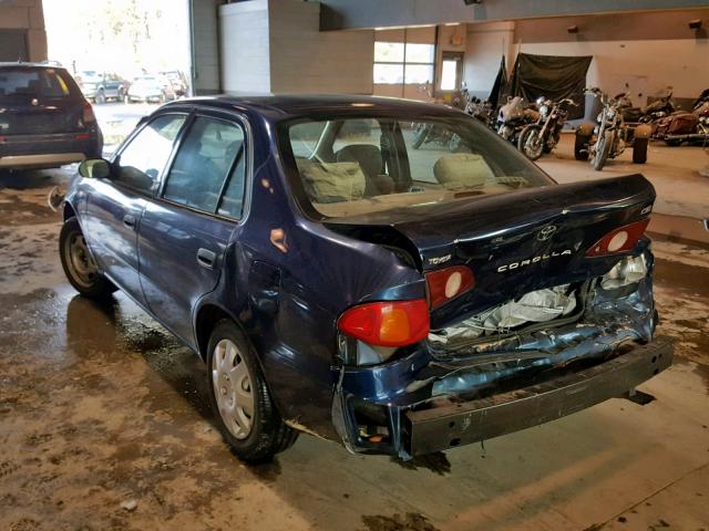 1NXBR12E61Z503681 - 2001 TOYOTA COROLLA CE BLUE photo 3