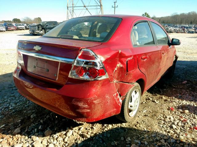 KL1TD5DE4BB133895 - 2011 CHEVROLET AVEO LS RED photo 4