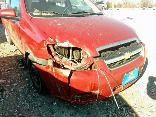 KL1TD5DE4BB133895 - 2011 CHEVROLET AVEO LS RED photo 9