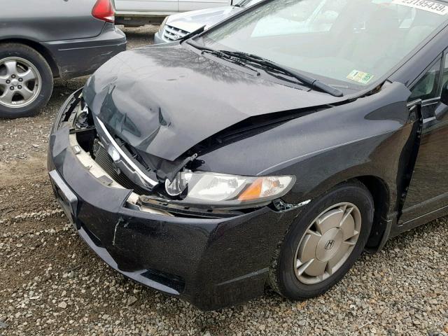 JHMFA36209S016636 - 2009 HONDA CIVIC HYBR BLACK photo 9