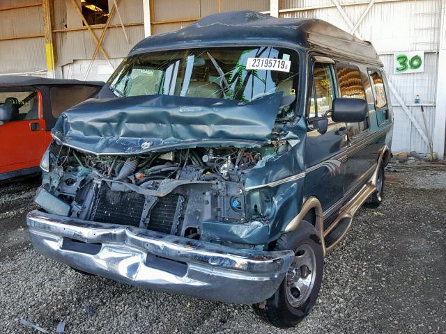 2B6HB21Y7VK604104 - 1997 DODGE RAM VAN B2 GREEN photo 2