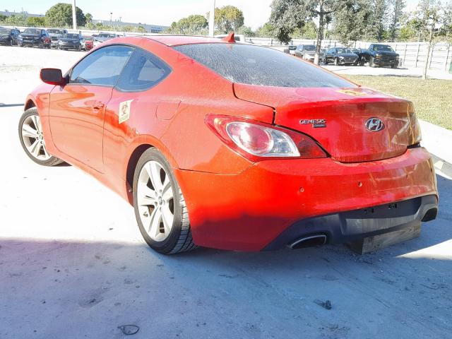 KMHHU6KH7AU008115 - 2010 HYUNDAI GENESIS CO RED photo 3