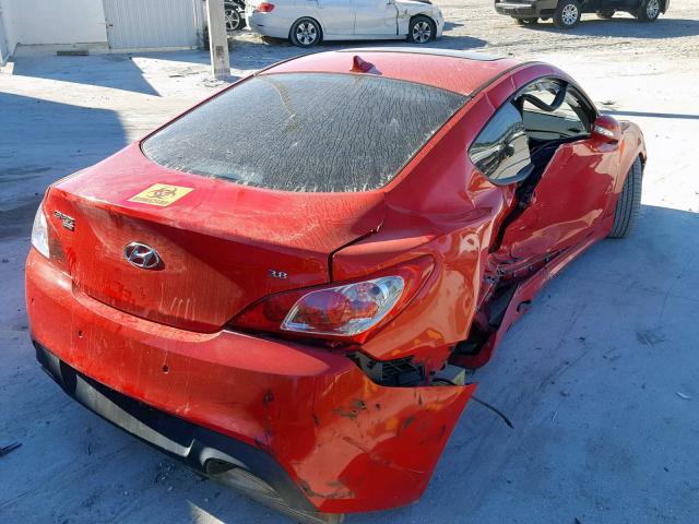 KMHHU6KH7AU008115 - 2010 HYUNDAI GENESIS CO RED photo 4