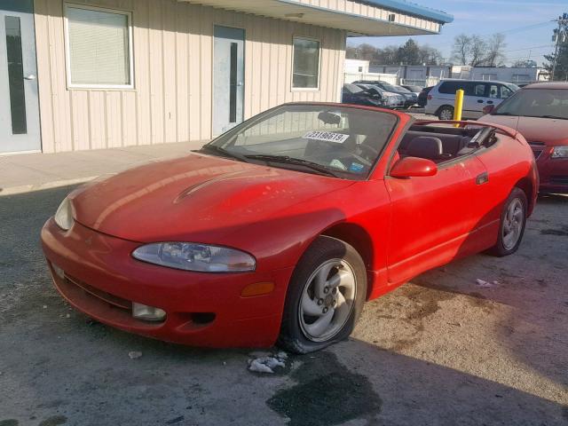 4A3AX35G3TE381757 - 1996 MITSUBISHI ECLIPSE SP RED photo 2