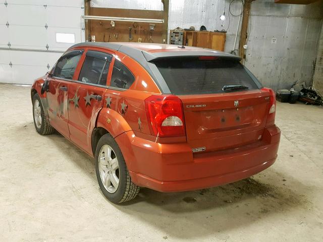 1B3HB48B67D186304 - 2007 DODGE CALIBER SX ORANGE photo 3