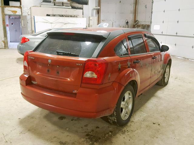 1B3HB48B67D186304 - 2007 DODGE CALIBER SX ORANGE photo 4