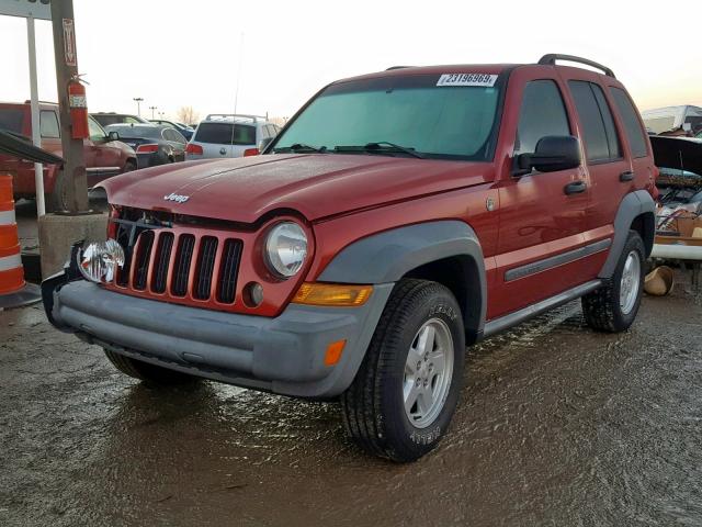 1J4GL48K66W114233 - 2006 JEEP LIBERTY SP RED photo 2