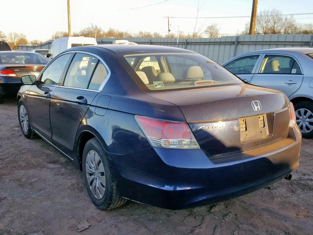 1HGCP26309A077725 - 2009 HONDA ACCORD LX BLUE photo 3