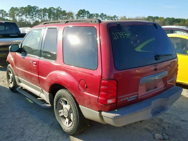 1FMYU60E43UB05459 - 2003 FORD EXPLORER S BURGUNDY photo 3