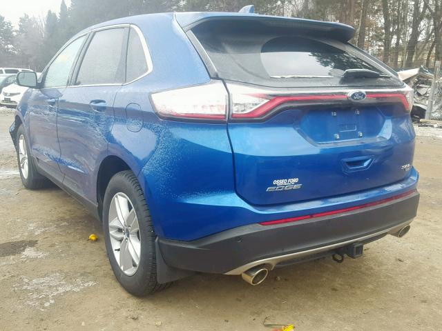 2FMPK4J8XJBB39729 - 2018 FORD EDGE SEL BLUE photo 3