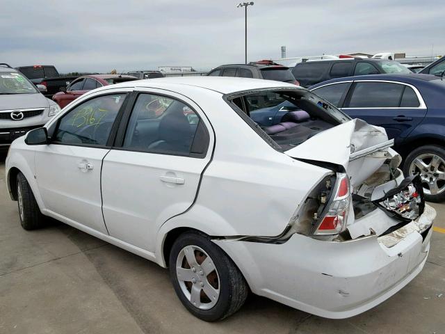 KL1TD56E19B387331 - 2009 CHEVROLET AVEO LS WHITE photo 3