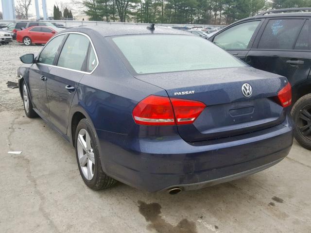 1VWBP7A33CC042085 - 2012 VOLKSWAGEN PASSAT SE BLUE photo 3