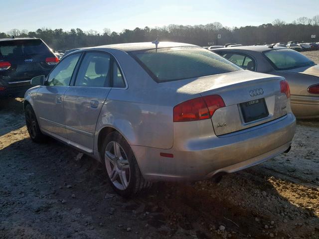 WAUAF78E38A083082 - 2008 AUDI A4 2.0T SILVER photo 3