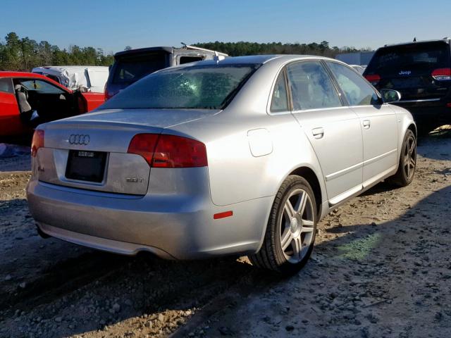 WAUAF78E38A083082 - 2008 AUDI A4 2.0T SILVER photo 4