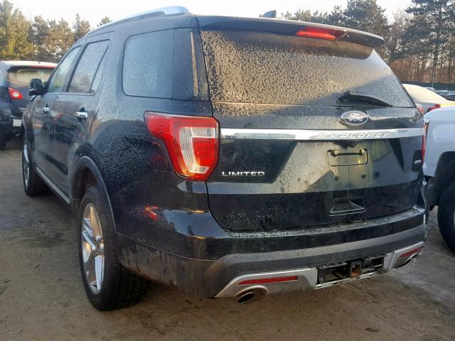 1FM5K8F89HGB46083 - 2017 FORD EXPLORER L BLACK photo 3