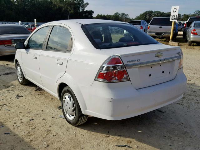 KL1TD56EX9B639951 - 2009 CHEVROLET AVEO LS WHITE photo 3