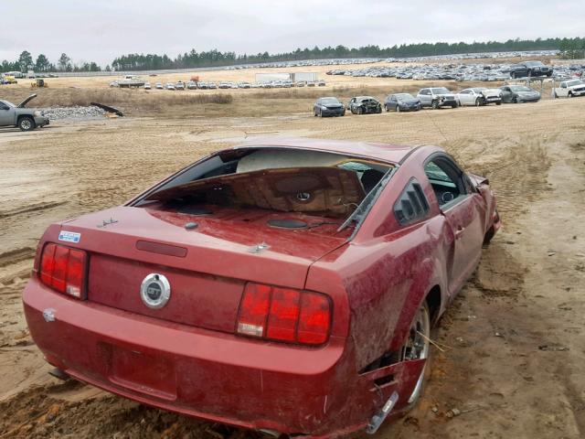 1ZVFT82H075199063 - 2007 FORD MUSTANG GT BURGUNDY photo 4