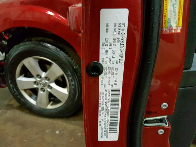 3D4PG5FV9AT176370 - 2010 DODGE JOURNEY SX 栗色 照片 10