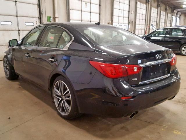 JN1AV7AR6FM850411 - 2015 INFINITI Q50 HYBRID BLACK photo 3