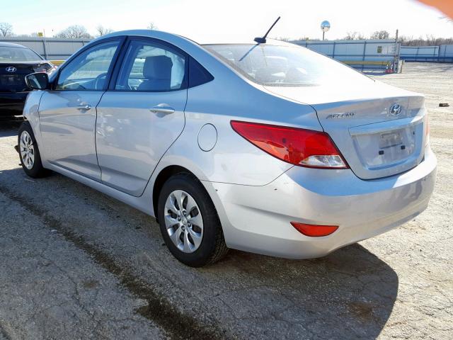 KMHCT4AE5GU018594 - 2016 HYUNDAI ACCENT SE SILVER photo 3