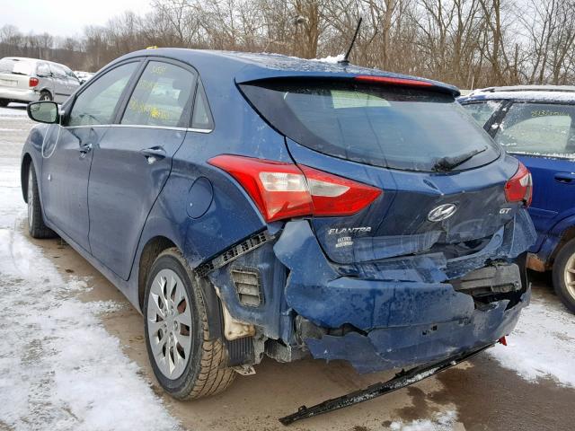 KMHD35LHXGU266874 - 2016 HYUNDAI ELANTRA GT BLUE photo 3