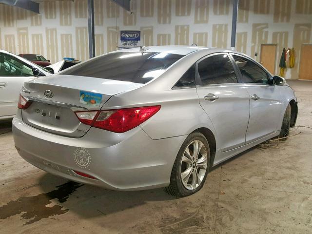 5NPEC4AC7BH141649 - 2011 HYUNDAI SONATA SE SILVER photo 4