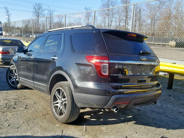 1FM5K8F83EGC54422 - 2014 FORD EXPLORER L BLACK photo 3