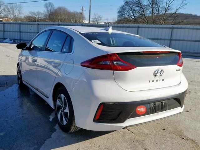 KMHC75LC5JU093566 - 2018 HYUNDAI IONIQ SEL WHITE photo 3