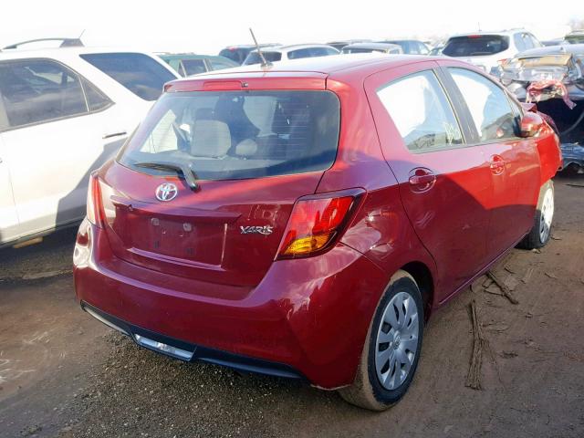 VNKKTUD33HA083643 - 2017 TOYOTA YARIS L RED photo 4