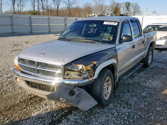 1B7HL48N12S607405 - 2002 DODGE DAKOTA QUA SILVER photo 2