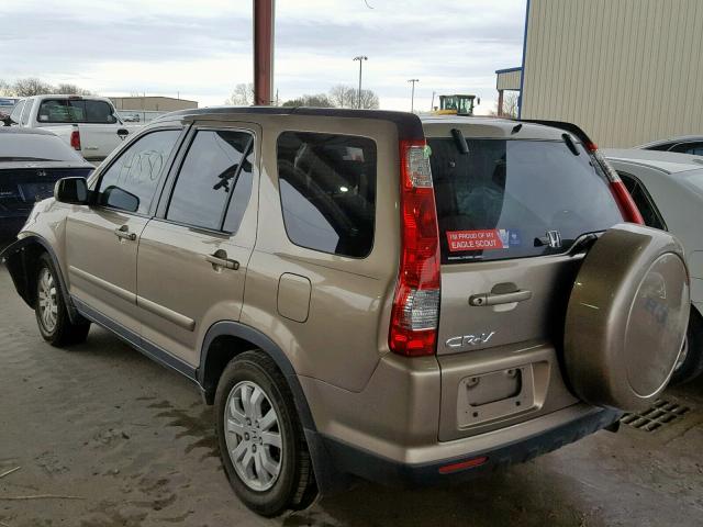 JHLRD78905C060182 - 2005 HONDA CR-V SE GOLD photo 3