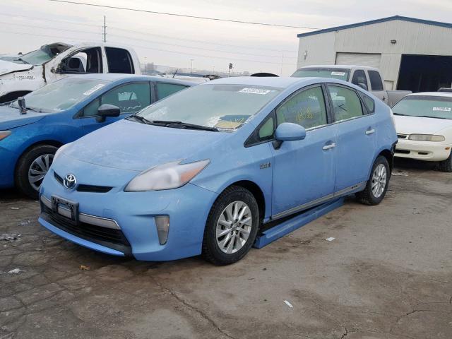 JTDKN3DP8C3014489 - 2012 TOYOTA PRIUS PLUG BLUE photo 2