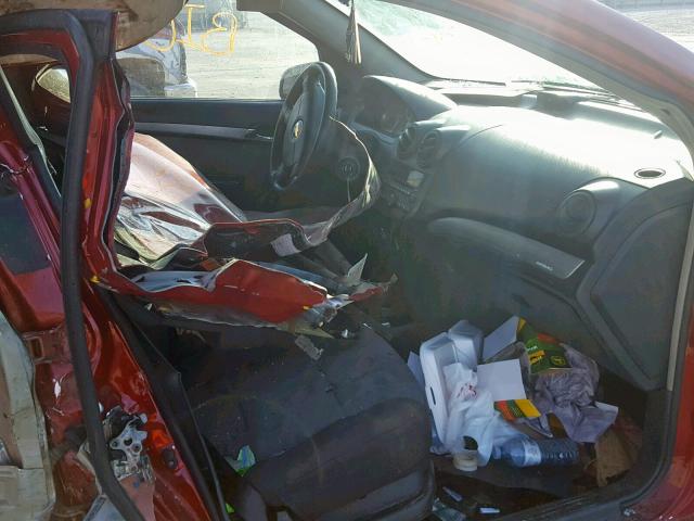 KL1TD6DEXAB097828 - 2010 CHEVROLET AVEO LS BURGUNDY photo 5