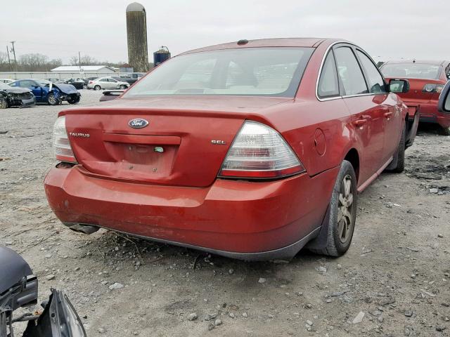 1FAHP24W09G125373 - 2009 FORD TAURUS SEL RED photo 4