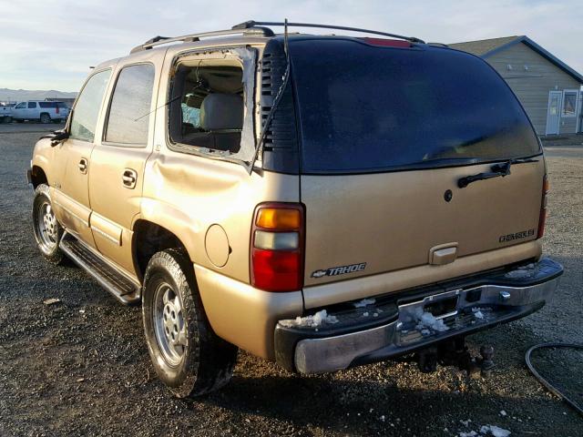 1GNEK13T61J215185 - 2001 CHEVROLET TAHOE K150 GOLD photo 3