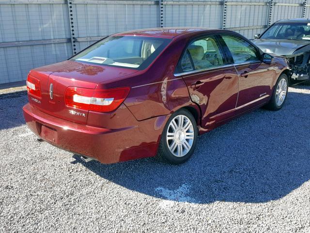 3LNHM26196R607750 - 2006 LINCOLN ZEPHYR RED photo 4