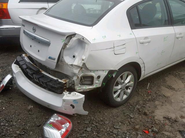 3N1AB6AP5CL721874 - 2012 NISSAN SENTRA 2.0 WHITE photo 9