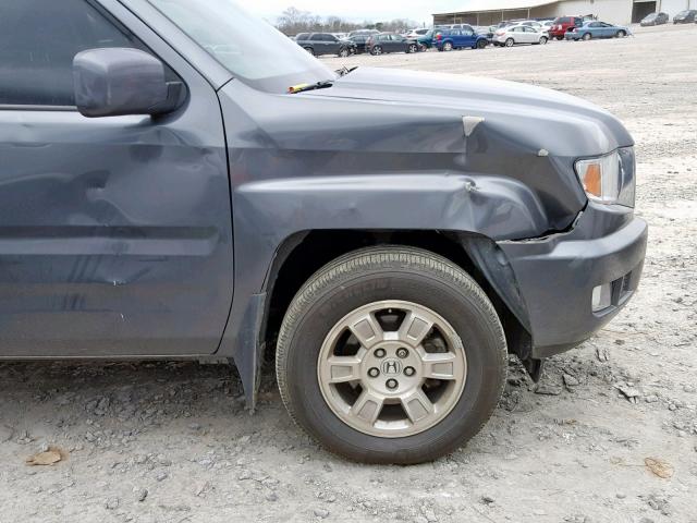 5FPYK1F41CB457765 - 2012 HONDA RIDGELINE GRAY photo 9