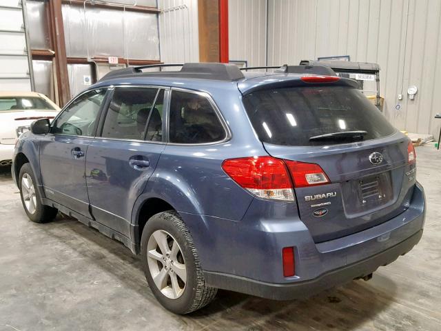 4S4BRDLC2D2318476 - 2013 SUBARU OUTBACK 3. BLUE photo 3