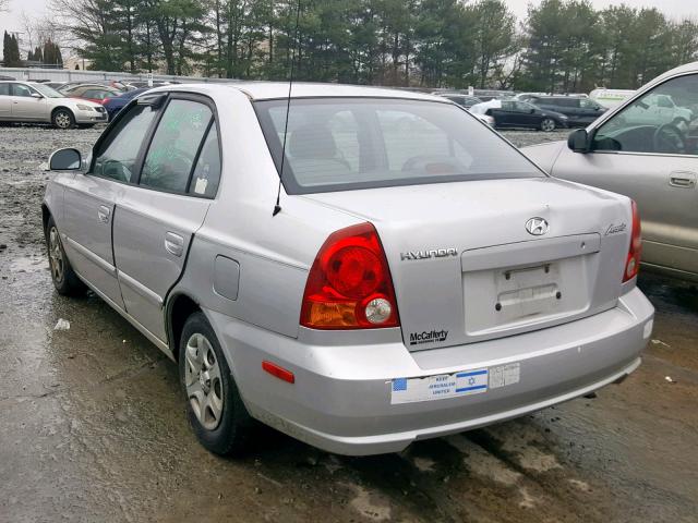 KMHCG45CX4U514080 - 2004 HYUNDAI ACCENT GL SILVER photo 3