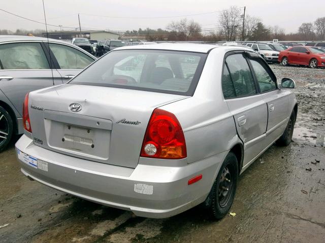 KMHCG45CX4U514080 - 2004 HYUNDAI ACCENT GL SILVER photo 4